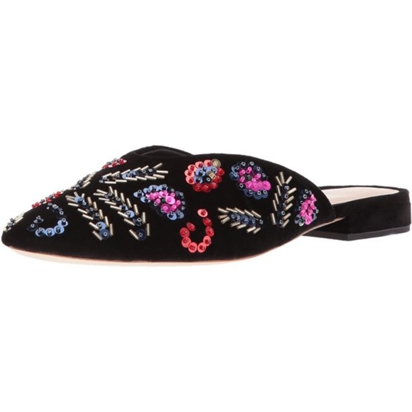 NIB Loeffler Randall Women's Quinn Velvet Embellished Slide Mule, 9, $395 - Picture 1 of 7